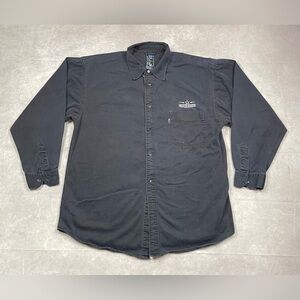 Vintage Dallas Cowboys Denim Shirt Mens Large Black NFL Chill Button Retro